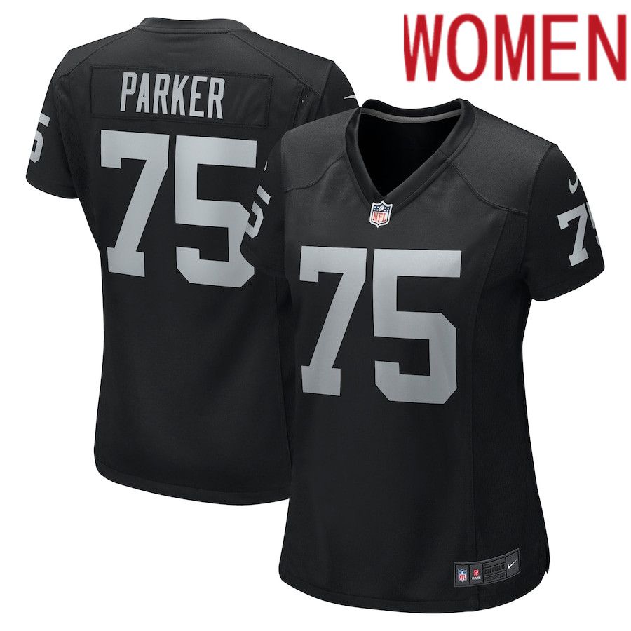 Women Oakland Raiders #75 Brandon Parker Nike Black Game NFL Jersey->women nfl jersey->Women Jersey